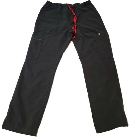 Figs Pants - Figs Technical Collection Straight Leg Zip Fly Scrub Pants Charcoal Gray Medium